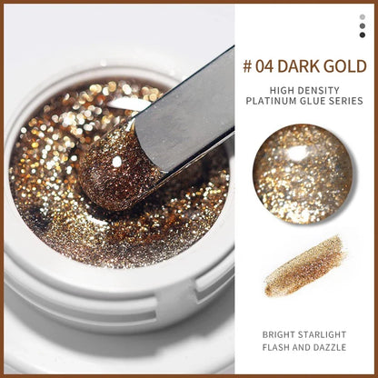 1 Bottle Silver Golden Metal Nail Painting Gel Soak Off Emboss UV Glitter Gel Reflective Professionals Painted Nail Gel Polish