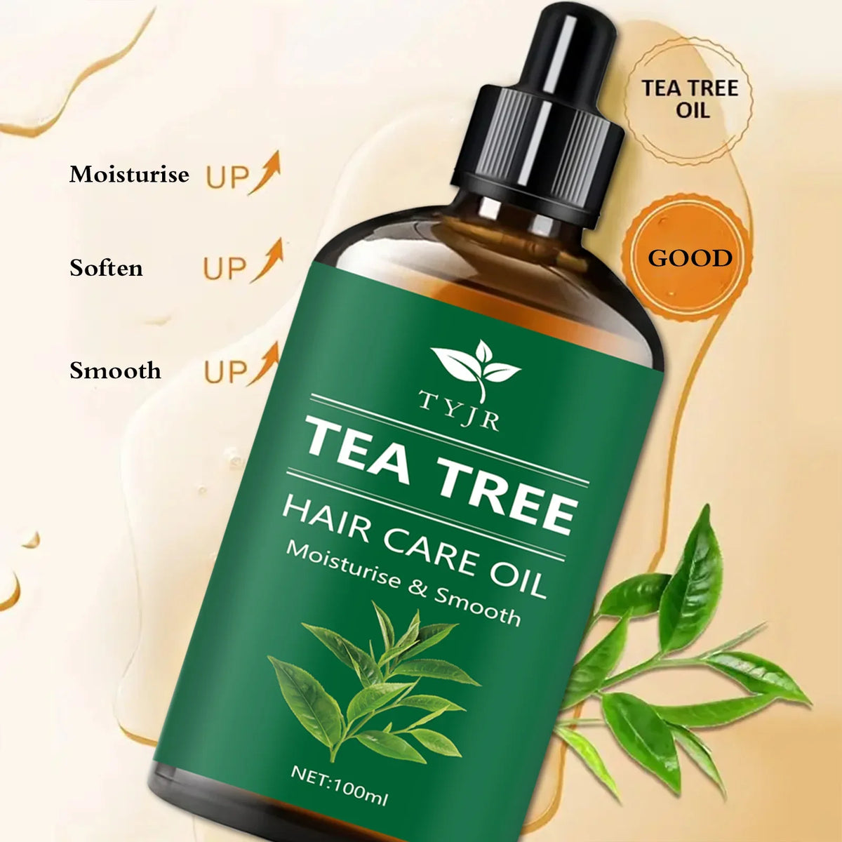 Tea tree essential oil for skin care, massage, shower, diffuser relaxing essential oil for face, body, nails, hair, eyelashes