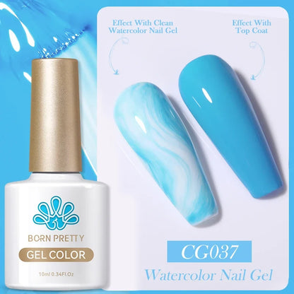 BORN PRETTY 10ml Clear Blooms Gel Polish UV LED Soak Off Nail Art Polish for Spreading Effect Marble Nail Polish Gel Painting