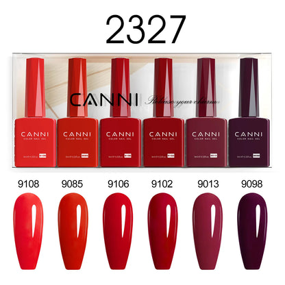 6pcs*9ml CANNI HEMA FREE Nail Gel Polish Set Gorgeous Color Semi Permanent Pigmented Painting Gel Soak off UV LED Gel Nails Kit