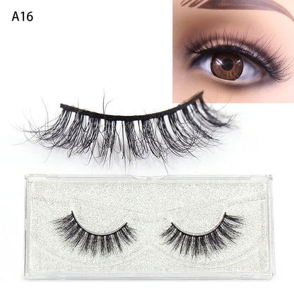 LEHUAMAO 5D Mink Hair False Eyelashes Wispy Cross Natural Mink Lashes Fluffy Eyelash Extension Tools Makeup Handmade Eye lashes