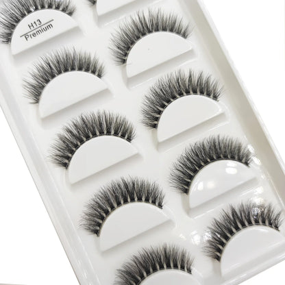 Transparent 3D Mink Eyelashes, Natural Clear False Eye Lashes, Soft Invisible Eyelash, Wispy Makeup Faux Cils, H13 X08, 5 Pairs