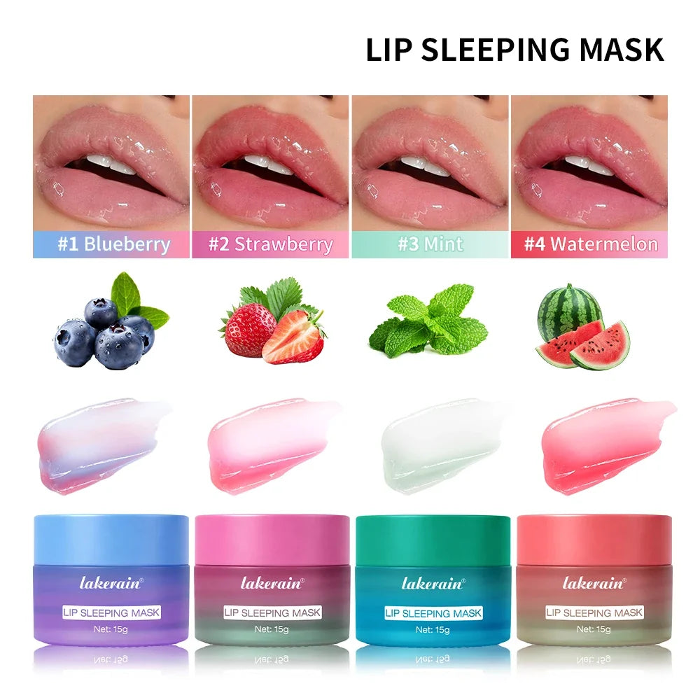 Blueberry Lip Sleeping Mask Overnight Dual Color Hydration For Dry Cracked Skin Reduces Fine Lines Moisturizing Nourish Lip Care