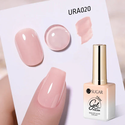 UR SUGAR 15ml Fiber Rubber Base Gel Upgrade Broken Nail Repaired Fiberglass Clear Quick Building UV Construction Gel Soak Off