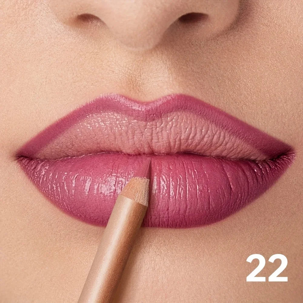 Matte Lip Liner Pencil Nude, Long-Lasting Waterproof, Smudge-Proof, Precise Outline, Smooth Creamy Formula