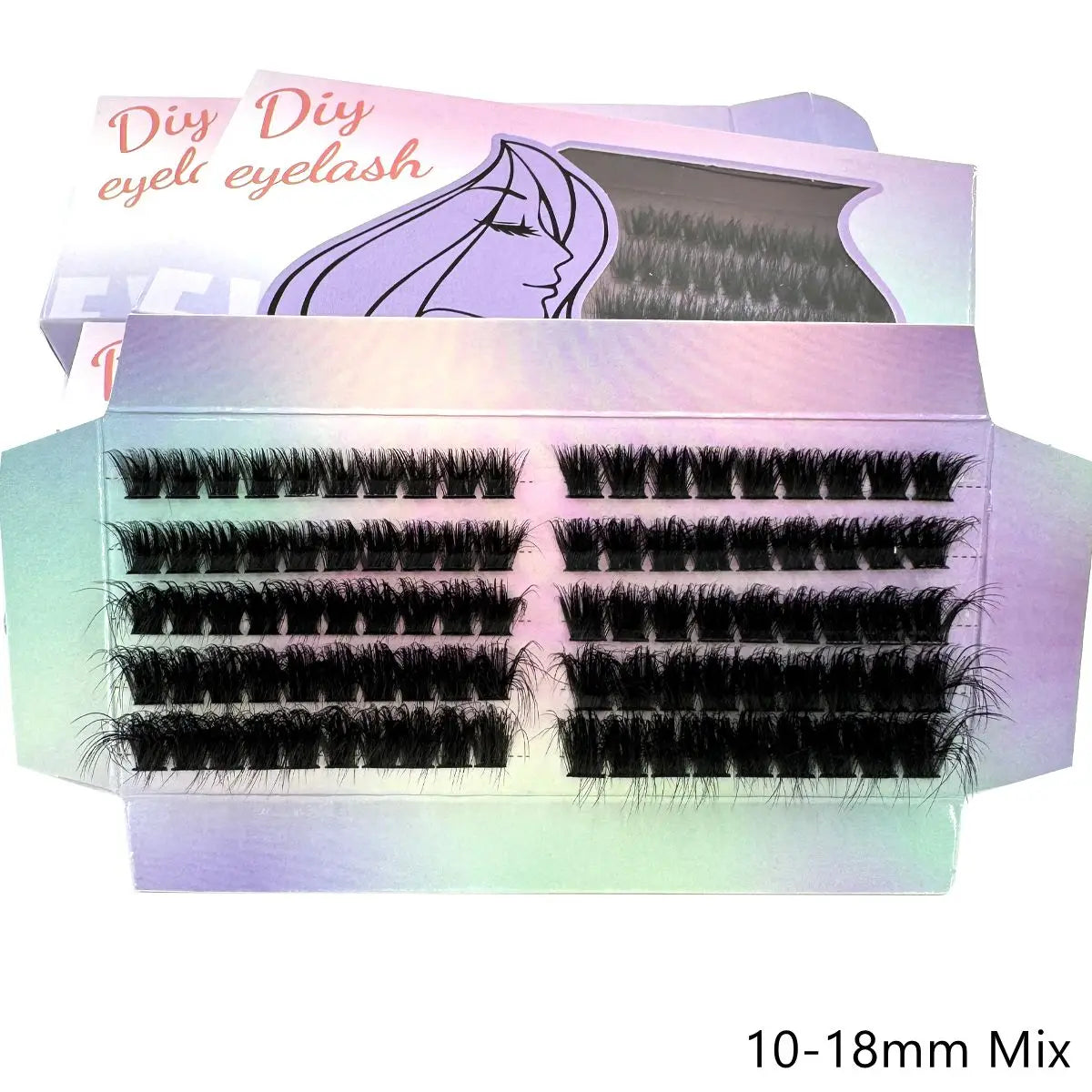 10Row 40D-200D 5D Fluffy Thick Lashes Clusters 10-18mmMix Wispy Individual Lashes Extensions Clusters DIY Makeup False Eyelashes