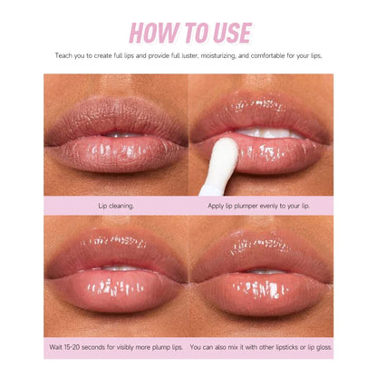 Glitter Plumping Lip Gloss Jelly Strawberry Moisturizer Fruit Lip Oil Transparent Fullness Lip Tint Gel Soft Tube Makeup LipCare