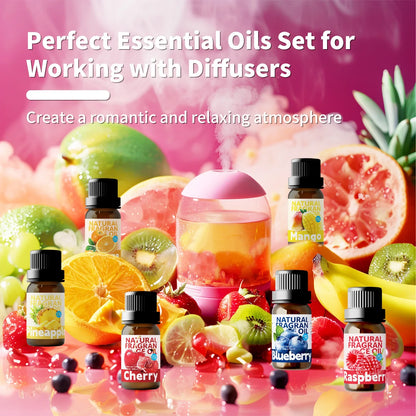 27 Type Fruit Essential Oils Fruit Perfumes Fragrance Oil for Diffuser Candles Making -Strawberry Lemon Peach Banana Mango
