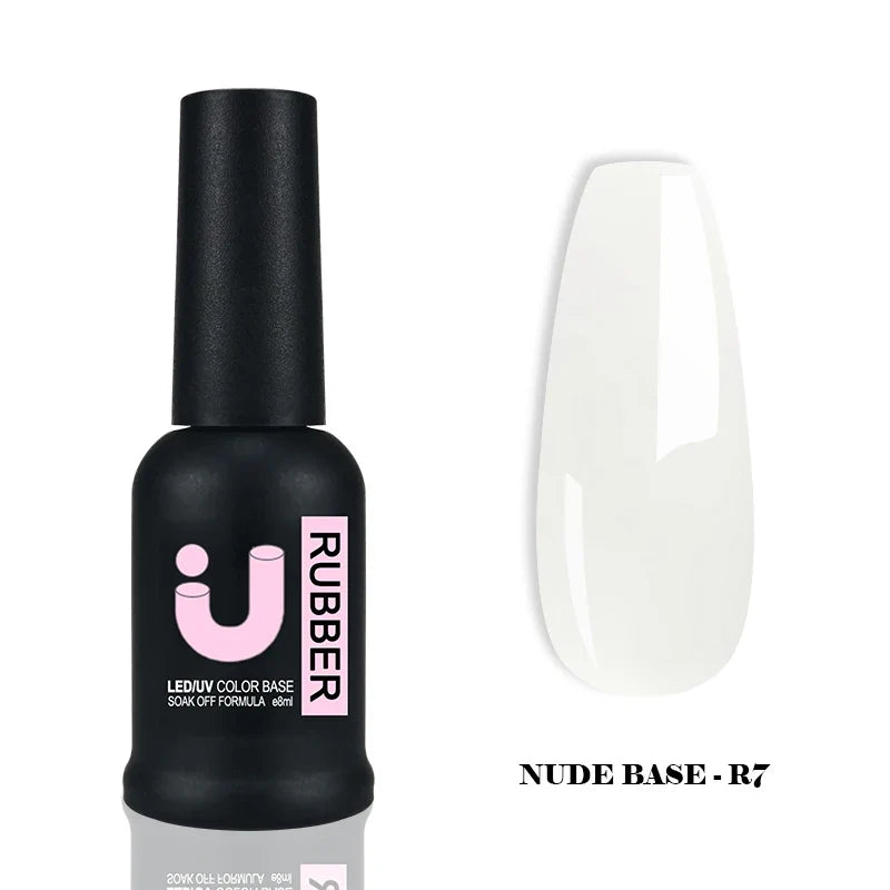 UNO JYJ Nude Rubber Base Gel Polish Semi-permanent Nail Polish UV Varnish Manicure Natural Nail Base Coat 7 Colors Basis Gellac