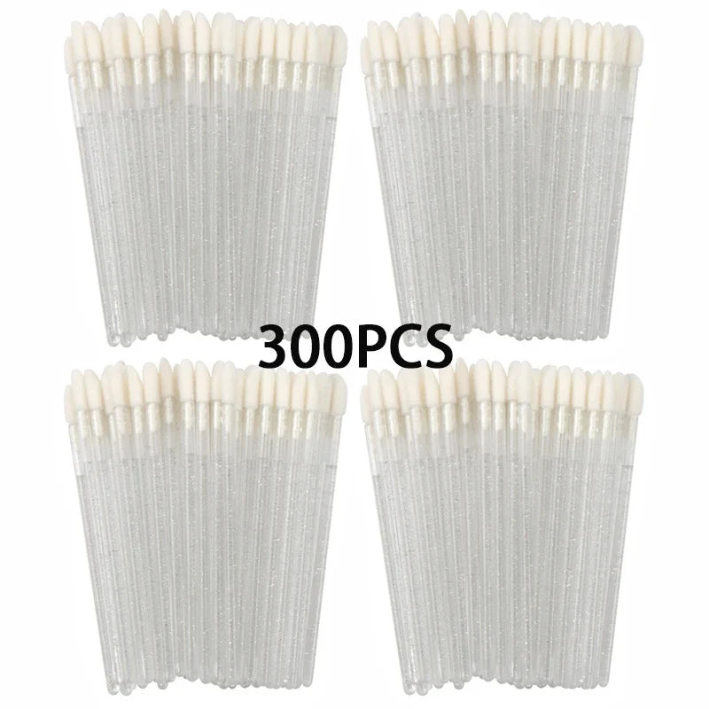 100/300PCS Crystal Lip Brush Lipstick Gloss Applicator Wands Wholesale For Eyelashes Extension Tool Kits Makeup Accessories