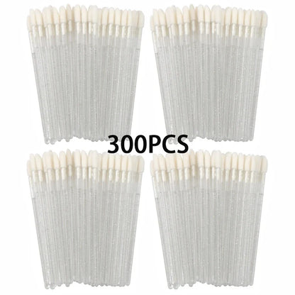 100/300PCS Crystal Lip Brush Lipstick Gloss Applicator Wands Wholesale For Eyelashes Extension Tool Kits Makeup Accessories