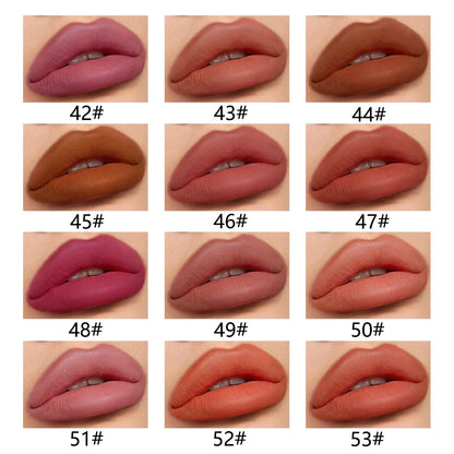 12-Color Lip Liner Set, Long-Lasting, Smudge-Proof, Easy To Apply, Transfer-Resistant, Matte Lip Pencil