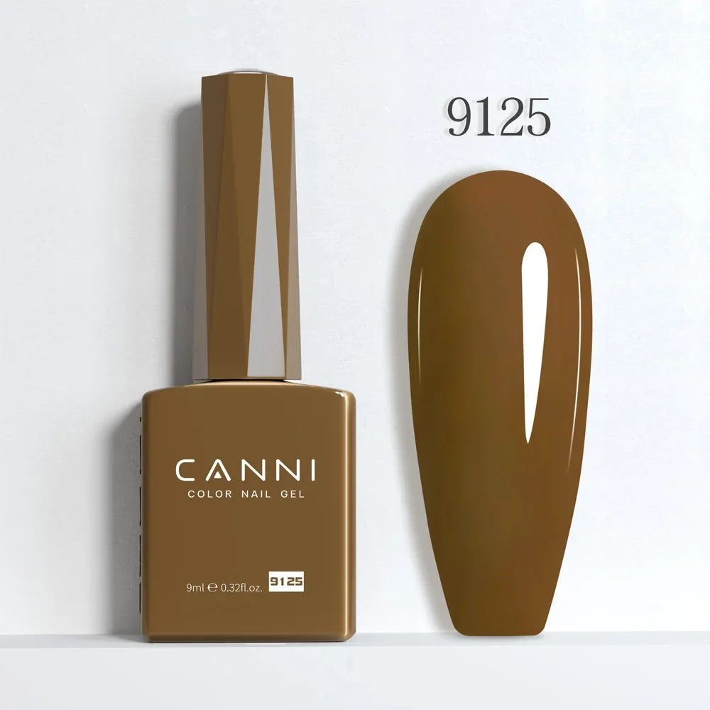 CANNI Hema Free Nail Gel Polish Fall Color Collection Semi Permanent Diamong Long Wear Top Coat Red Gorgeous JellyNude Color 9ml