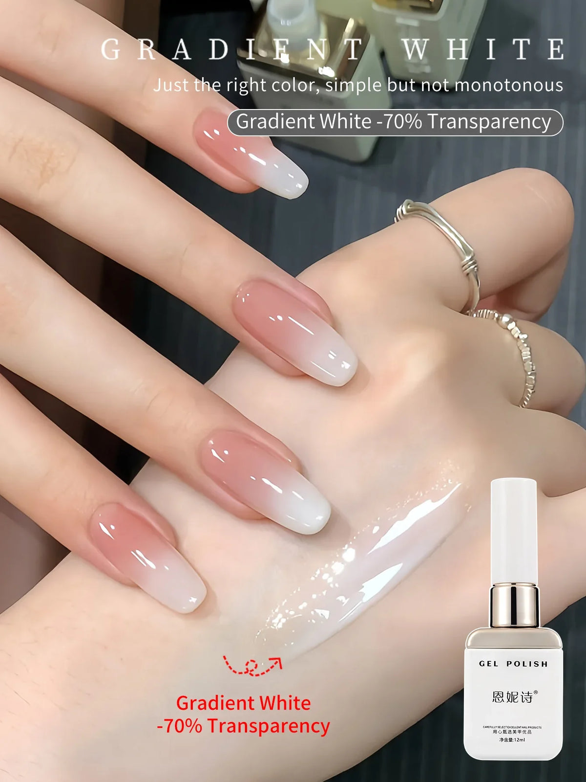 2Pc 12ml Milky White Gel Nail Polish Nail Polish Natural Color Translucent Jelly Soak Off LED Clear Coat Soap Nails Art White