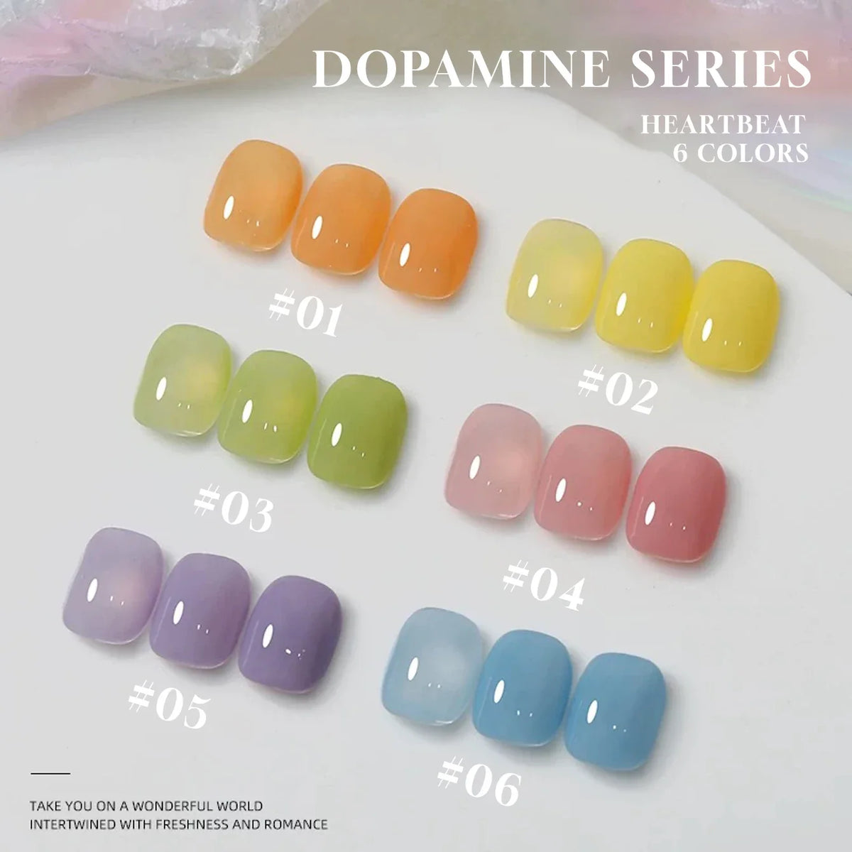 MIANEL 12ML 1-6PCS 2026 New Release Jelly Dopamine Candy Gel Nail Polish - Multi-Color Nude Sheer Finish Bestseller