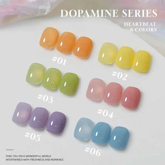 MIANEL 12ML 1-6PCS 2026 New Release Jelly Dopamine Candy Gel Nail Polish - Multi-Color Nude Sheer Finish Bestseller