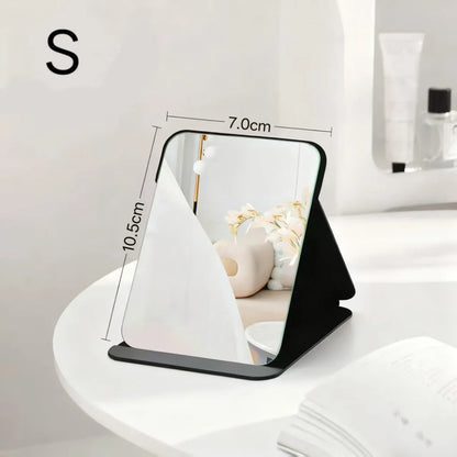 1PC Portable Compact Folding Makeup Mirror - Desktop Size, Suitable for Student Dormitories, Homes, with Storage Function