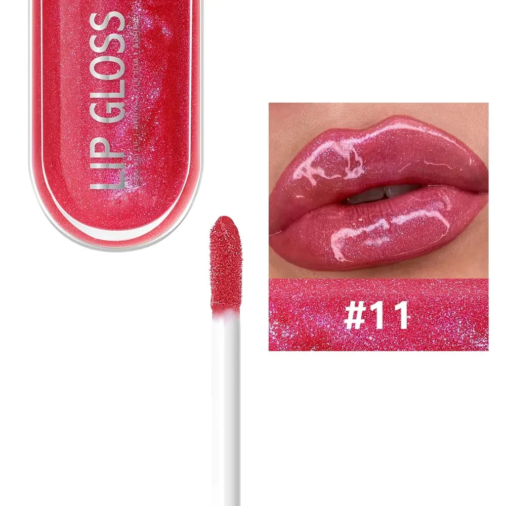 USHAS 12 colors mirror fine flash liquid lipstick pearlescent color waterproof sweatproof non-stick cup lip gloss
