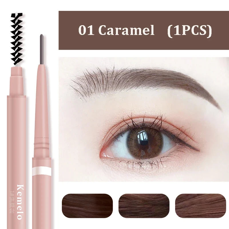 1.5mm Ultra Fine Double-Ended Eyebrow Pencil Automatic Rotating Natural Waterproof Long Lasting Professional Eyebrow Pen Makeup