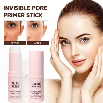 Face Primer Stick with Matte Blur Effect, Hydrating Shimmer Texture for Pore Covering, Oil Control and Lightweight Finish