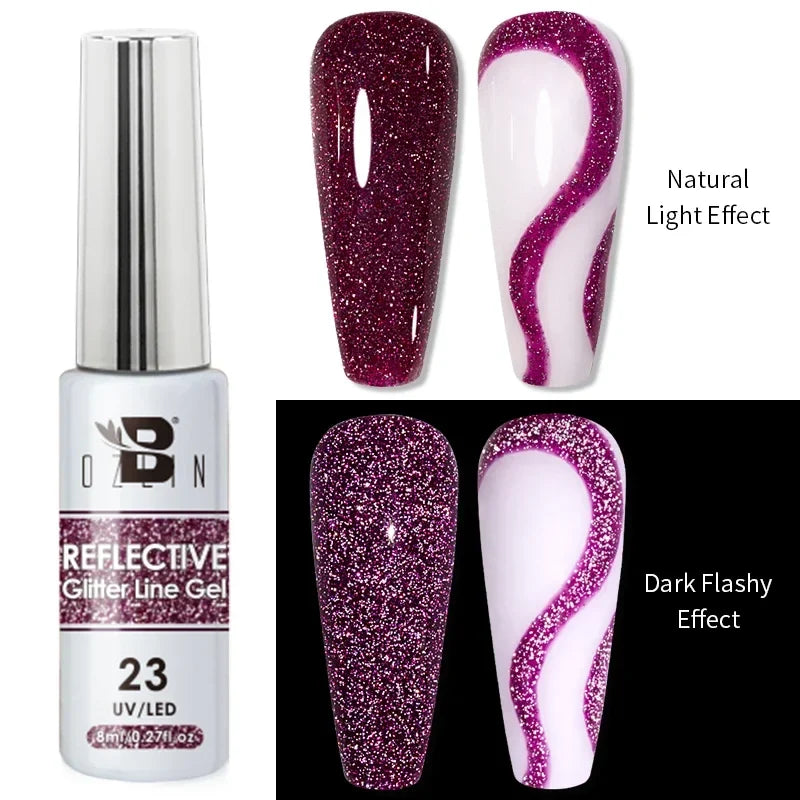 5ML Gold Silver Metallic Liner Paint Gel Polish Chrome Mirror Metal Effect Super Bright French UV LED Semi Permanent Nail Gel