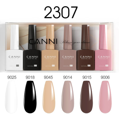 6pcs*9ml CANNI Nail Gel Polish Kit HEMA FREE Jade Jelly Nude Jelly Pink VIP Kit Christmas Gift French Nail Design Natural Color
