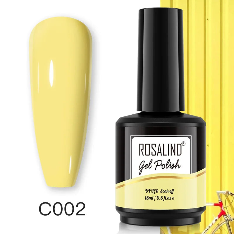 ROSALIND 7ml/15ml Summer Green Gel Nail Polish Semi Permanent Nail Art Manicure Soak Off Top Base Matt Hybrid Varnishes UV Gel