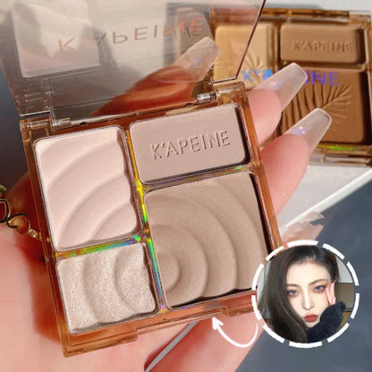4 Colors Matte Highlighter Bronzers Palette Face Shading Grooming Powder Long-Lasting Makeup Face Contouring Shadow Cosmetics