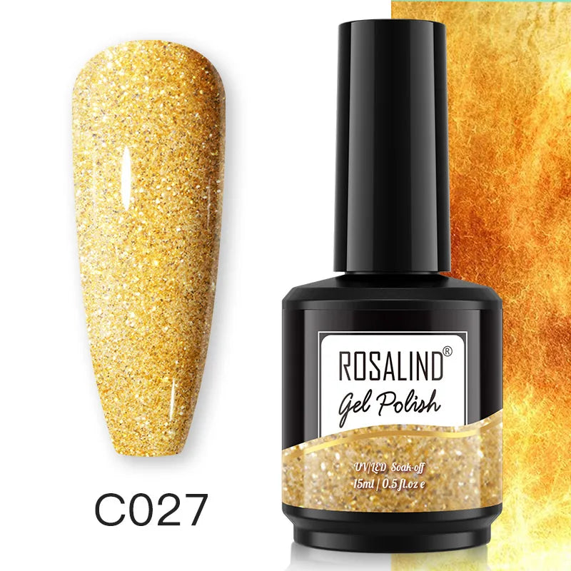 ROSALIND 7ml/15ml Summer Green Gel Nail Polish Semi Permanent Nail Art Manicure Soak Off Top Base Matt Hybrid Varnishes UV Gel