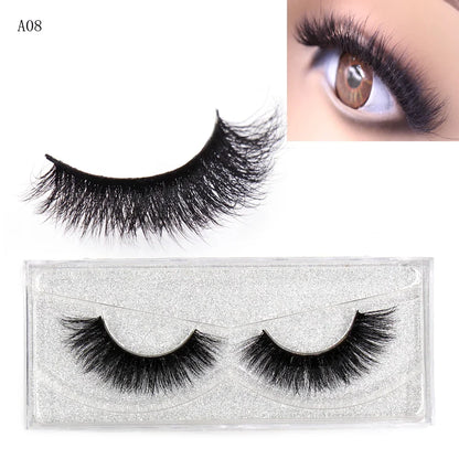 LEHUAMAO 5D Mink Hair False Eyelashes Wispy Cross Natural Mink Lashes Fluffy Eyelash Extension Tools Makeup Handmade Eye lashes