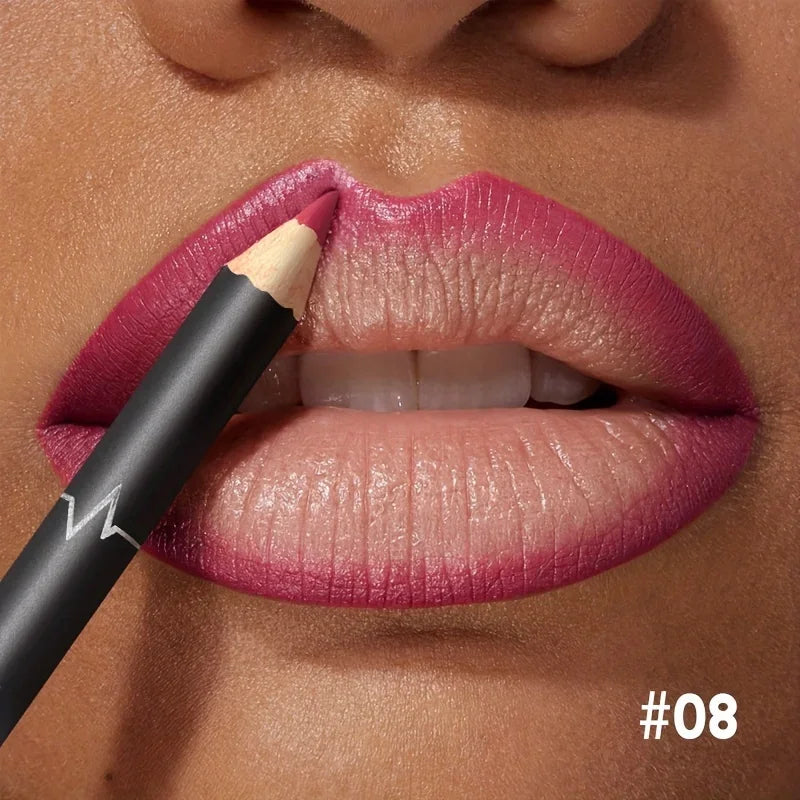 Waterproof Long Lasting Matte Lipliner Pencil Red Contour Tint Lipstick Non Stick Cup Moisturising Lip Makeup 12 Colors