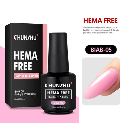 CHUNSHU Hema FREE Construction UV Gel 18ml Builder Nail Gel In A Bottle Semi Permanent Thick Rubber Base Gel Extension Nails Art