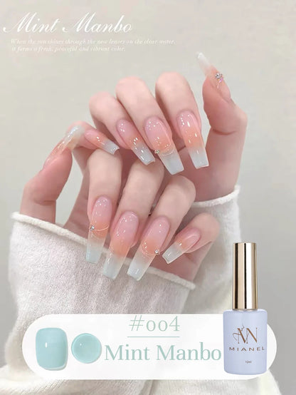 MIANEL 12ML Emperor Green Cat Eye Gel Nail Polish Whitenning Nails Green Nails Suitable For Nail Salons Nail Supplies  1-21pcs