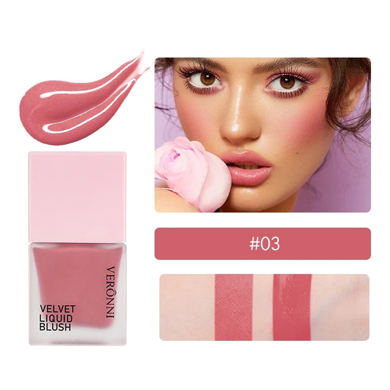 4 Color Liquid Blush 5ml Long-Lasting & Blendable Vegan Cheek TintNatural Flush to Bold Glow | Dewy & Matte Finish Face Makeup