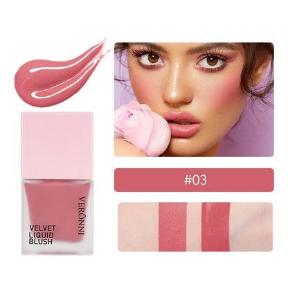 4 Color Liquid Blush 5ml Long-Lasting & Blendable Vegan Cheek TintNatural Flush to Bold Glow | Dewy & Matte Finish Face Makeup