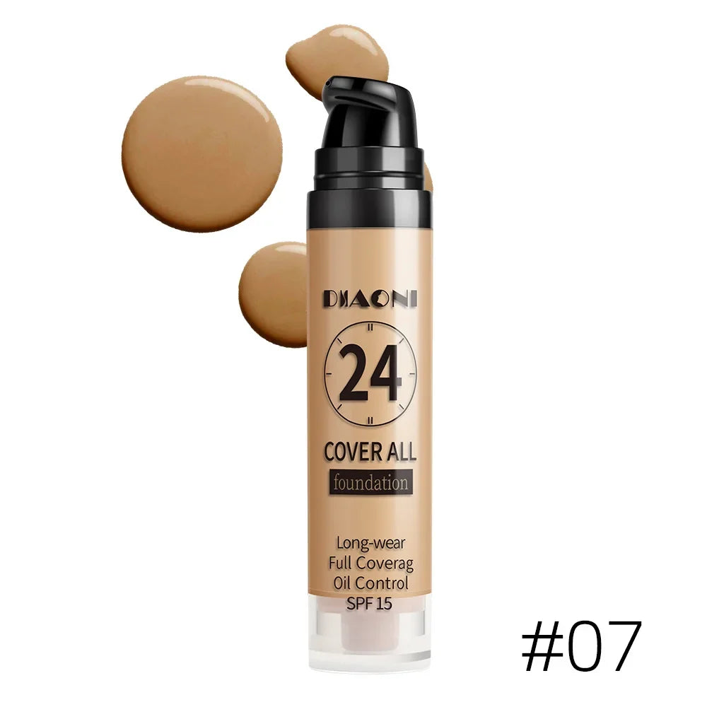 Professional makeup 9-color waterproof moisturizing liquid fully covering concealer 24H durable liquid foundation natural matt
