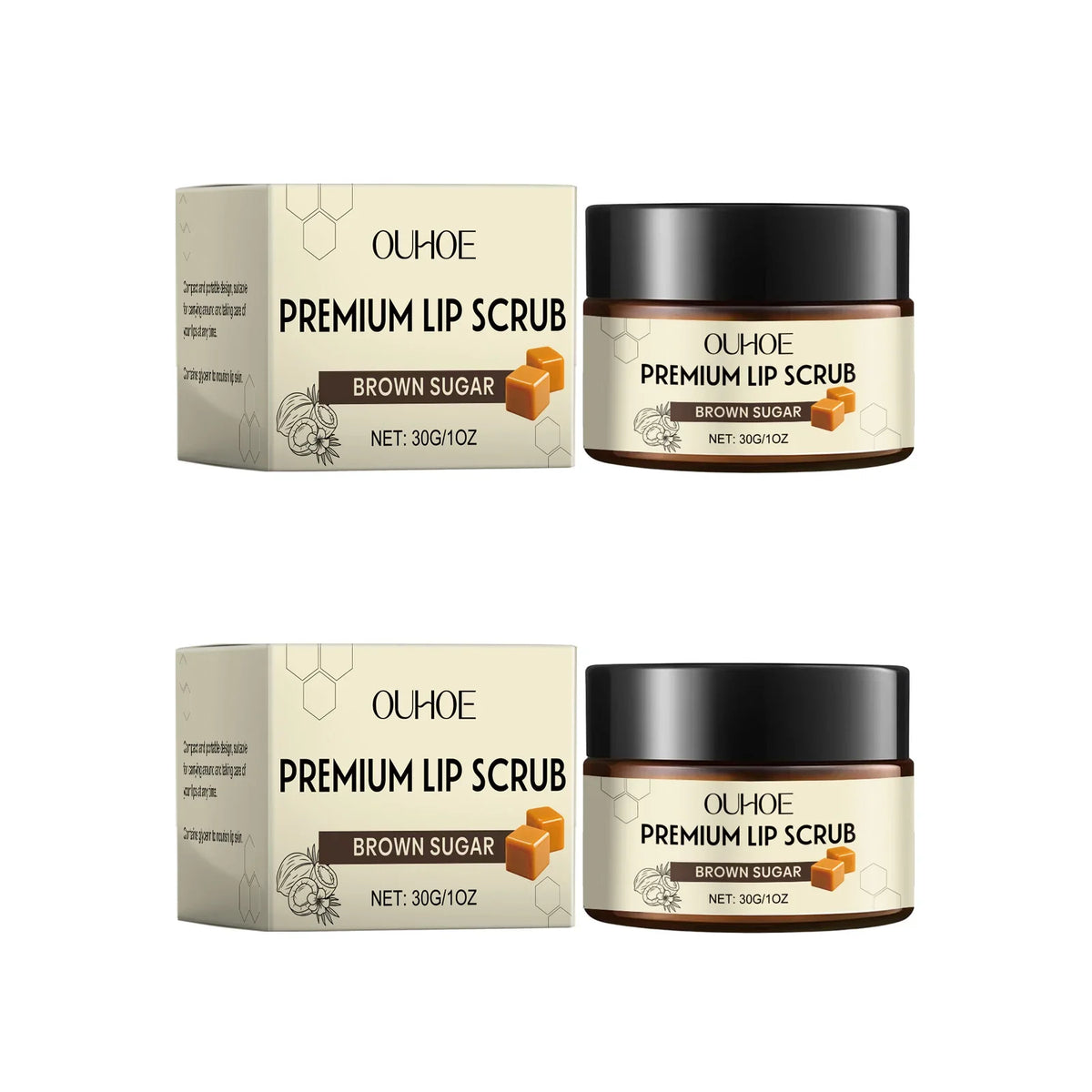Brown Sugar Lip Scrub Gentle Exfoliating Dead Skin Removal Fade Lip Lines Moisturizing Nourishing Dry Chapped Lip Care 30g