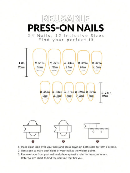 24 Artificial Acrylic Black Square Head Fake Nails Long Ballet Woman Removable Press On Nails Tip Almond Nail Art False Nail Set