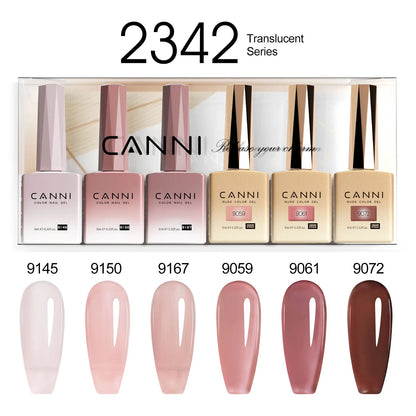 6pcs*9ml CANNI HEMA FREE Nail Gel Polish Set Gorgeous Color Semi Permanent Pigmented Painting Gel Soak off UV LED Gel Nails Kit