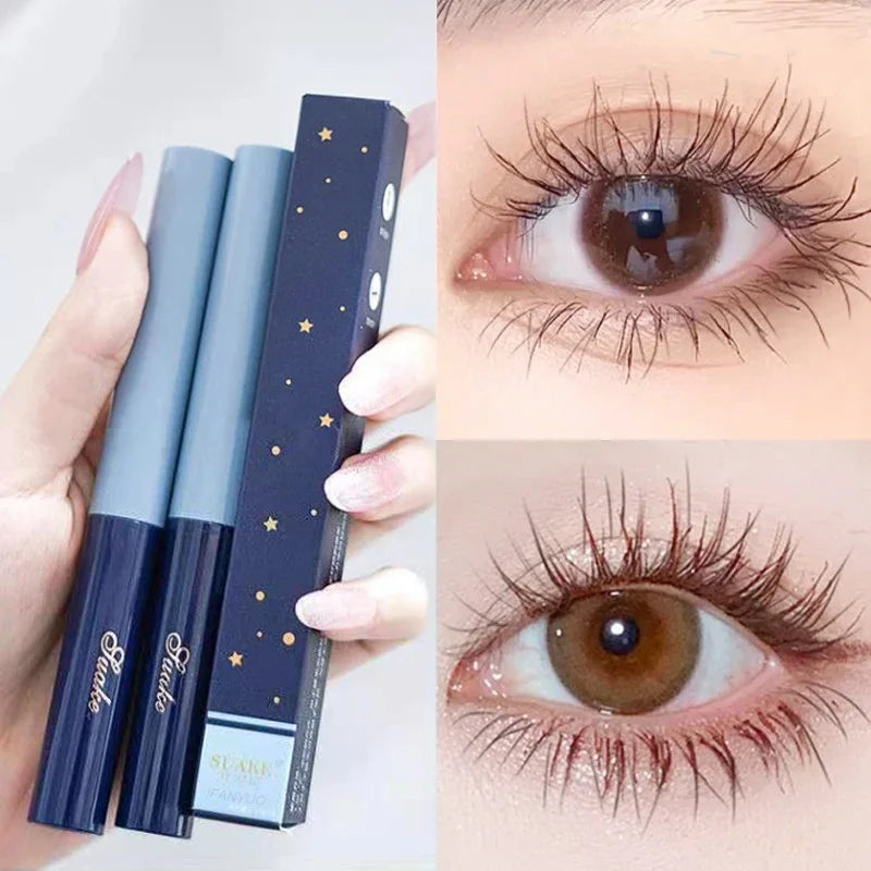 Ultra-fine Mascara Curl Thick Lengthening Eyelash Mascara Waterproof Non-smudge Brown Natural Curling Fine Brush Mascara Makeup