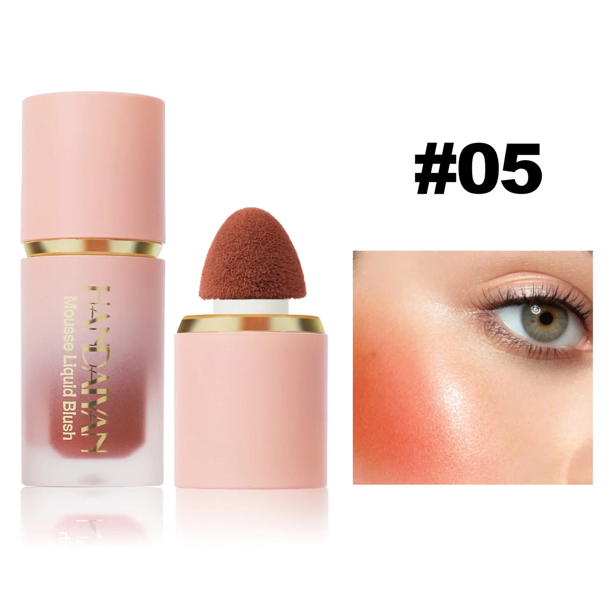 HANDAIYAN Liquid Blush Facial Matte Makeup Lasting Easy to Color Make Up Blusher With Sponge Brush Tip Velvet Rouge Cosmetics