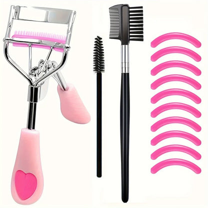 7/15pcs Eyelash Curler Set With Replacement Pads For Women Eyelashes Curling Tweezers Clips Lash Mascara Wands Brush Makeup Tool