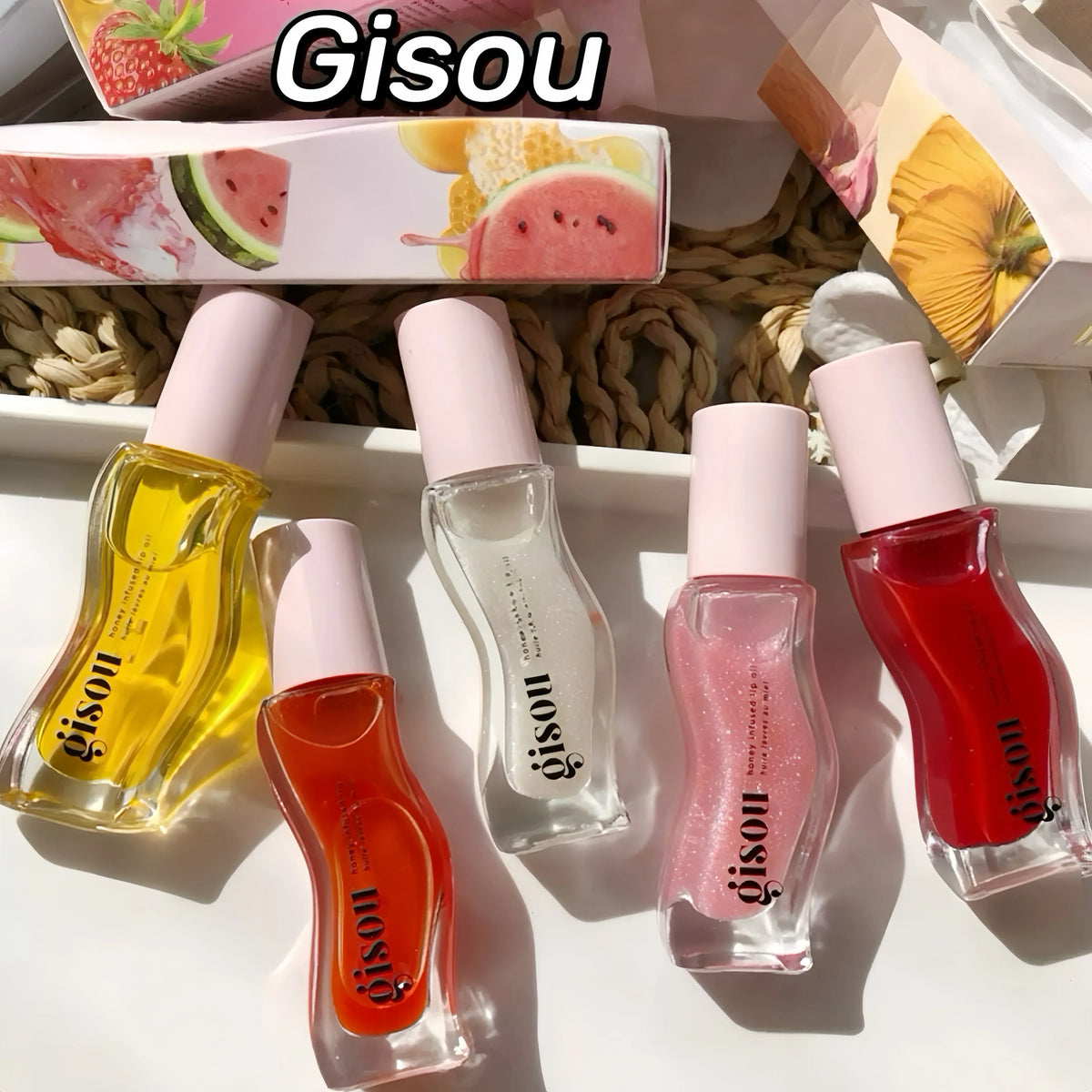 Original Gisou Moisturizing Lip Balm Lip Oil Gloss Care Of The Lips Benetitnt For Lips Plumping Exfoliating Plumping Gloss Oil