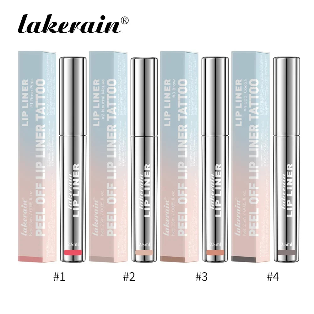 Highly Pigmented Lip Liner Tattoo Matte Peel Off Enhance Lip Liner Lasting Lip Stain Waterproof 4Colors Transfer-proof Lipstic