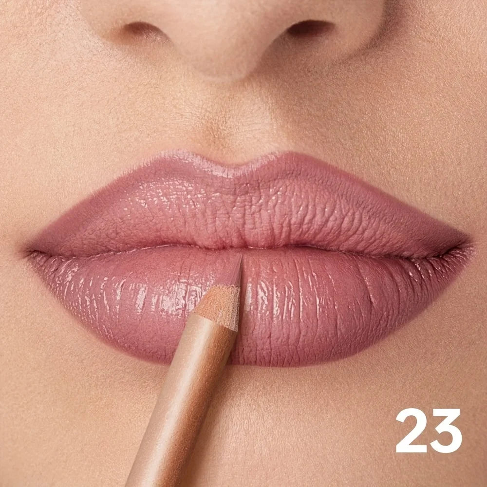 Matte Lip Liner Pencil Nude, Long-Lasting Waterproof, Smudge-Proof, Precise Outline, Smooth Creamy Formula