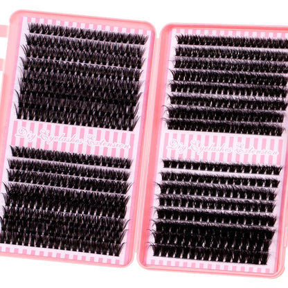 Eyelash Cluster DIY Eyelash Extension Kit with Tweezers Bond and Seal Reusable Single Eyelashes Festival Gift Eye Makeup
