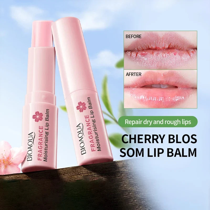 BIOAQUA Sakura Lipstick Moisturizing Lip Balm Nourishing Lip Plumper Anti Cracking Plump Lips Hydrating Lips Skin Care Cosmetics