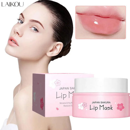 LAIKOU Cherry Blossom Lip Balm Moisturizing Lipstick Base Makeup,Gentle & Nourishing Autumn & Winter Lip Skincare Lip Mask 8g