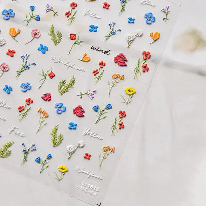 1pcs Dream Flower Window Shell Light Nail Art Stickers Japanese Flower Self Adhesive Stickers Press On Nails Decoration Decals