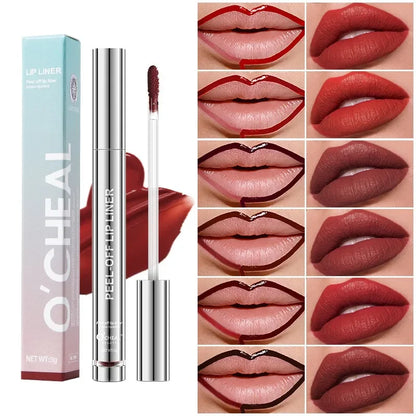 Peel Off Lip Liner Stain Kit - Long-Lasting Waterproof Matte Lip Tint Set for Women, Trend Colors, Easy to Use
